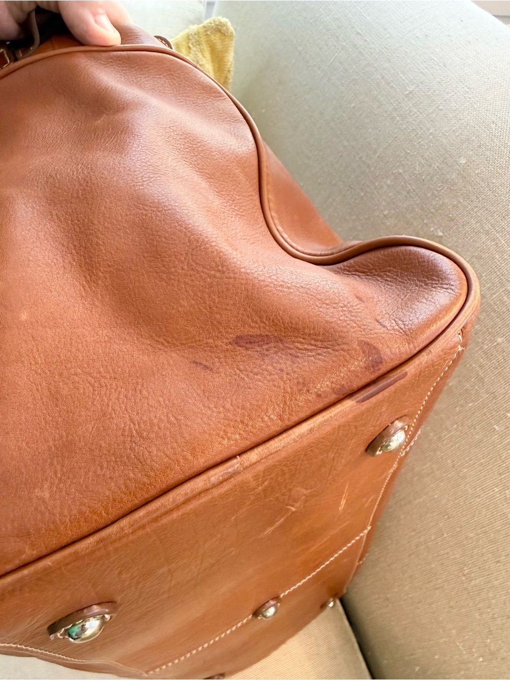 Cole Haan saddle brown leather duffle. - Picture 10 of 11